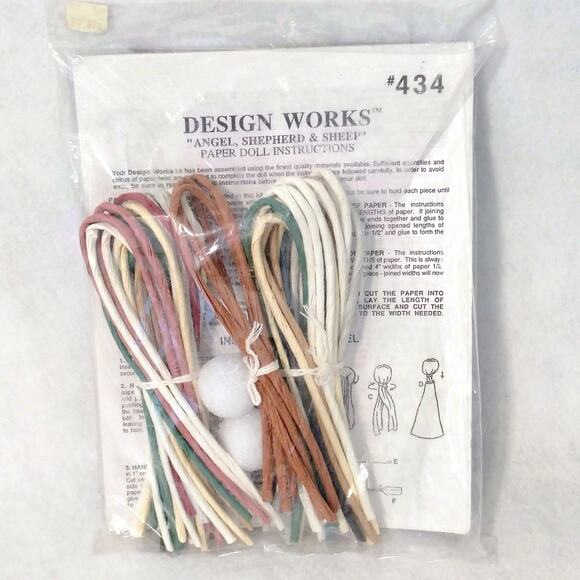 Paper Nativity Twist Craft Kit Shepherd Angel Sheep Paper Doll #434 NEW Vintage - Picture 4 of 4